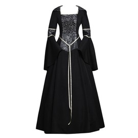 CosplayDiy Women's Medieval Gothic Witch Vampire Costume Dress XL Black