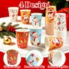 60 Pcs Christmas Paper Cups Disposable, 9 oz Xmas Coffee