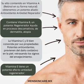 Crema Facial Multivitamínica Masculina Menskincare.mx 100g Almendras