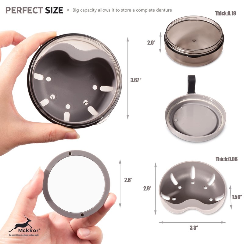 Denture cup, Definitely No-Leak Denture Bath Box for Traveling Perfectly,