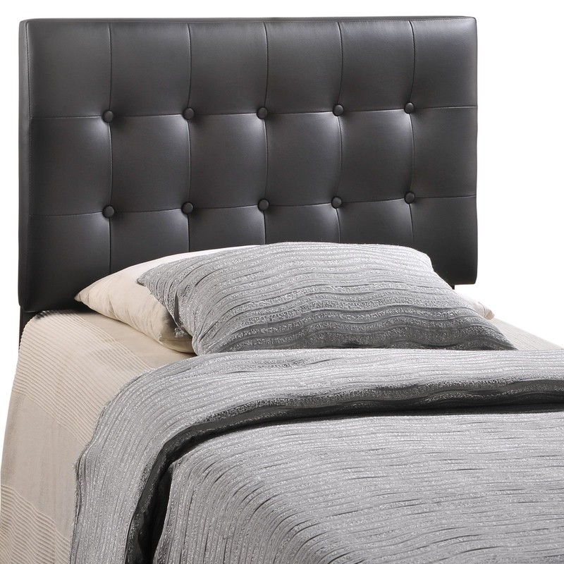 Modway Emily Tufted Button Faux Leather Upholstered Twin Headboard in