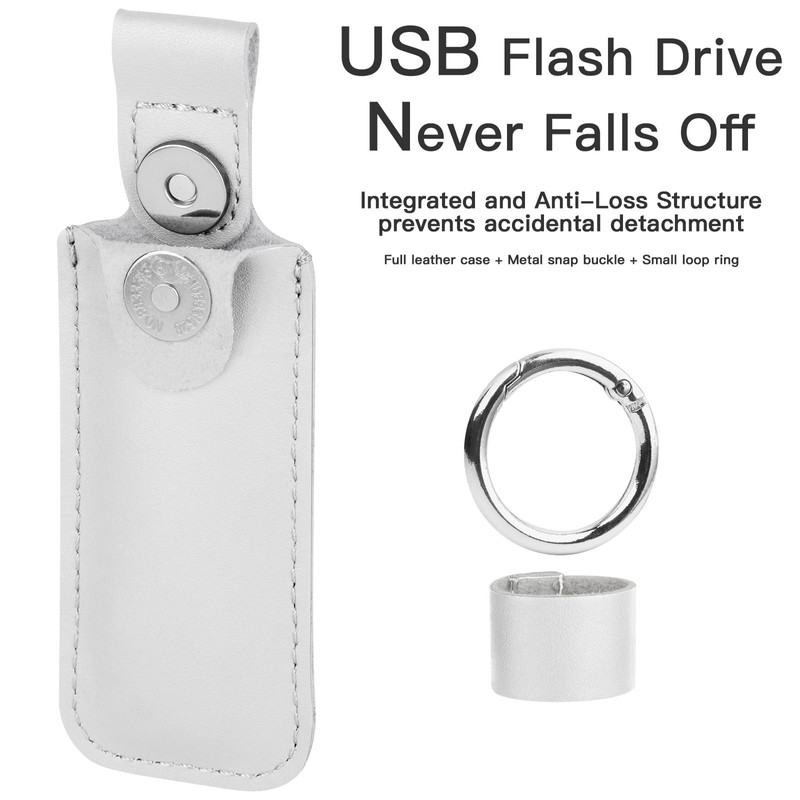 CaSZLUTION Microfiber Leather USB Flash Drive Case - Anti Lost