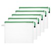 PATIKIL Mesh Zipper Pouch Bag 11.42"x8.66", 5pcs Waterproof File Bag