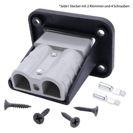 HISports Pack of 4 50 A Flush-Mounted Mounting Frame with Cover Compatible with Anderson Connectors Including for Car, Motorhome, Caravan, Motorcycle, Boat, Solar Systems