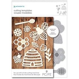 Momenta Bee Icon Dies 9 PC Honey Hive Honeycomb Flowers Leaf Rare! Retired!