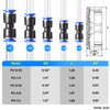 TAILONZ PNEUMATIC 30 pcs Straight Push Connectors Plastic Quick Release