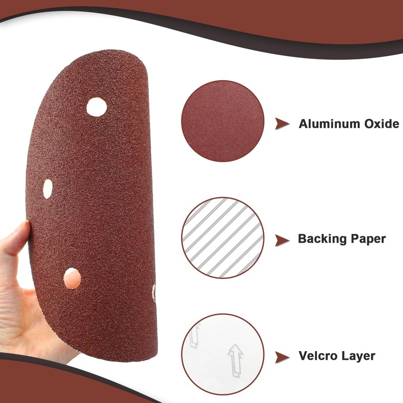 Hordion 12PCS 9 Inch Sanding Discs 60 Grit, 6 Hole