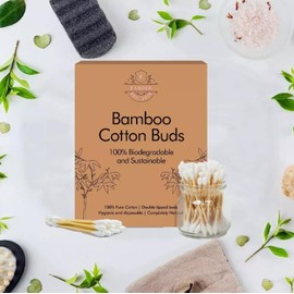 Faboer 600PCS Bamboo Cotton Buds | Cotton Buds Biodegradable | Cotton Ear Buds for Ear Cleaning | Cotton Wool Buds for Makeup Application | Cotton Bud for Cotton Swabs Ear Sticks