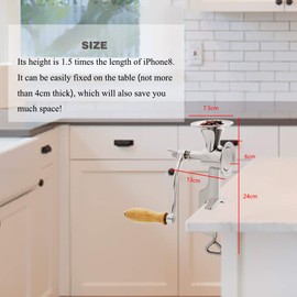 CGOLDENWALL Manual Grain Grinder Mill Stainless Steel Poppy Seeds Mill Hand-operated Coffee Grinder with Fineness-adjustable Spring for Spice Pepper Corn Chickpeas Coffee Beans Grains