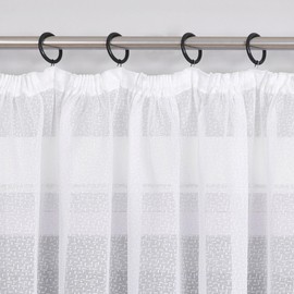 HeichkelL Jacquard Bow Curtain Transparent Curtain Lace Band Scarf Store Ruffle Tape Decorative Curtain White Height x Width 145 x 450 cm Floral Pattern #2