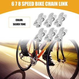 Partuto 6 Pair Universal 6 7 8 Speed Bike Chain Link - Metal Silver Tone