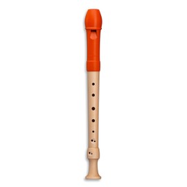 Mollenhauer 17214 Fipple Soprano Recorder, Digi, Orange, German Dopl. Soprano Recorder (German)