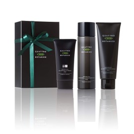 Quattro Botanico (Men's Gift, All-in-One Lotion, Face Wash, Sunscreen, UV), Botanical Skin Care, 3-Step Gift Set, Men's, Men's Cosmetics, Birthday
