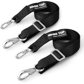 Adjustable Bimini Top Straps,Marine Awning Webbing Straps with Stainless Stee Heavy Duty Snap Hooks from 24" - 60",Bimini Top Hardware,Marine Nylon Top Strap 2PCS