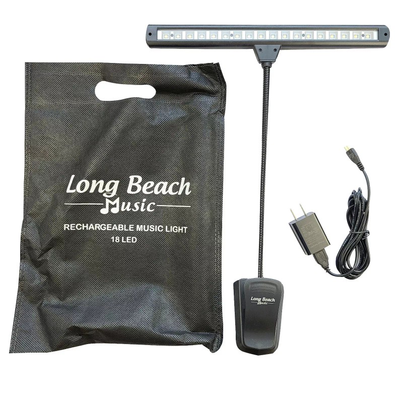 Long Beach Music Extra Wide Clip-On Music Stand Orchestra Light-