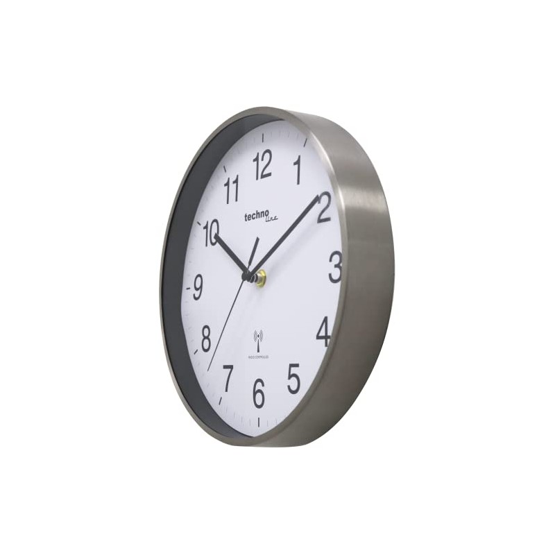 Technoline Wall Clock, Silver, 25 cm