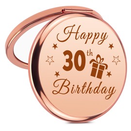 Happy 30th Birthday Gifts for Her Women Makeup Mirror 1995 30th Birthday Gift 30 Year Old Birthdays Gift for Female Friend Sister Wife Daughter Compact Pocket Mirror 30 Year Old Party Travel Gifts