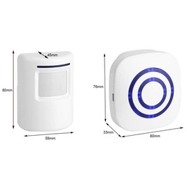 Actpe Motion Sensor Door Chime for Business, Outdoor Doorbell Kit Wireless Driveway Alert: Infrared Motion Sensor Chime with 2 Plug-in Receiver & 1 PIR Sensor Detector Alert