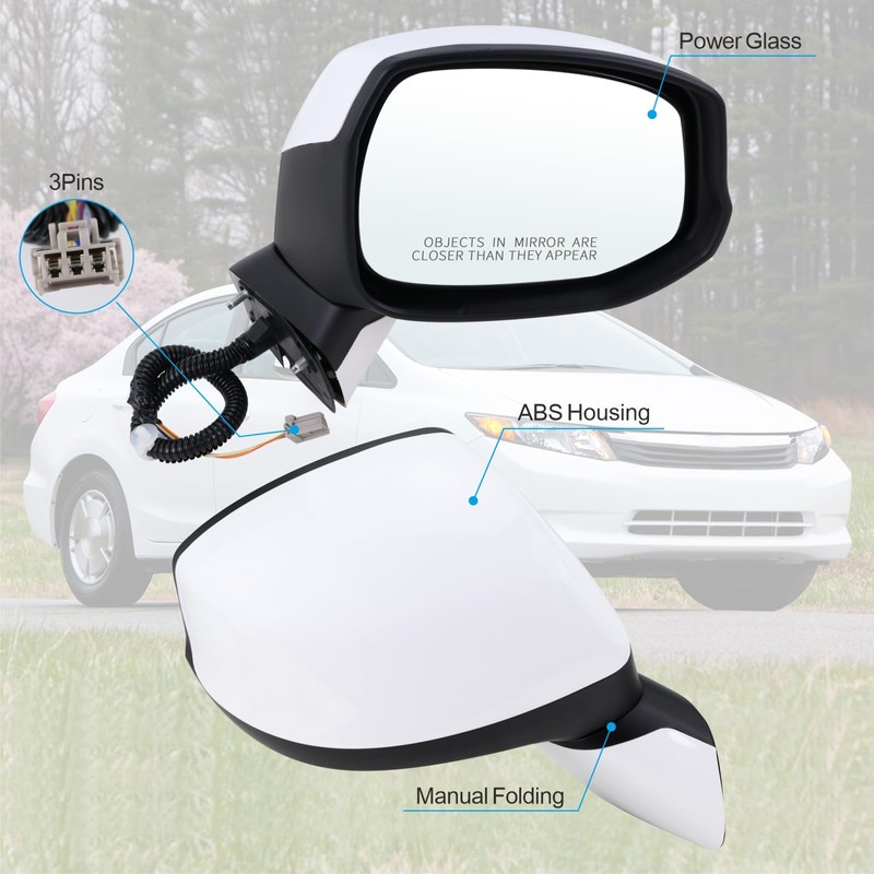 Lqito Right Passenger Side Mirror Compatible With 2012 2013 2014