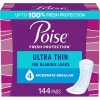 Poise Ultra Thin Incontinence Pads for Women Light Moderate Maximum