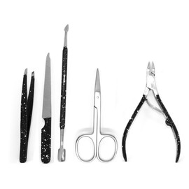 Professional Manicure and Pedicure Kit, 5-Piece Stainless Steel Nail Care Tools Set