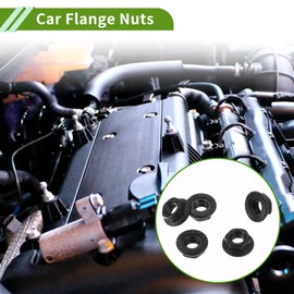 HOPESPANNER 5 Pcs M6 Car Flange Nuts Carbon Steel Flat Hex Lock Flange Nuts Non-Slip Lock Flange Black for Car Motorcycle