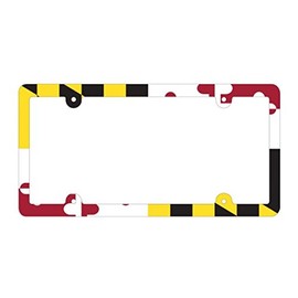 Maryland Flag Plastic License Plate Frame 6" x 12" Made in USA (One Size fits Most)