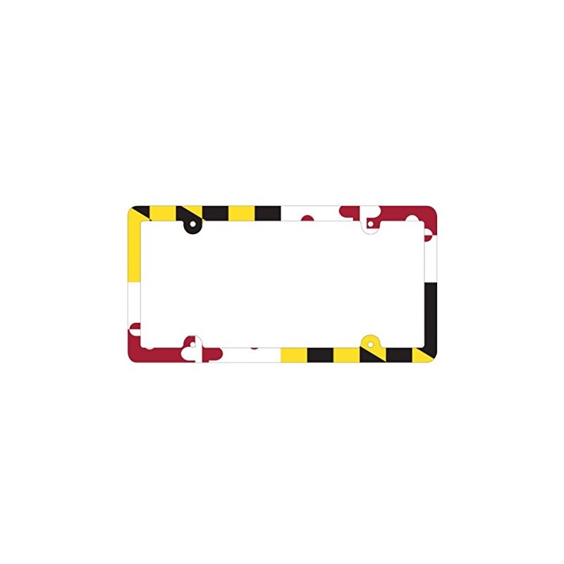 Maryland Flag Plastic License Plate Frame 6" x 12" Made