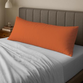 Pizuna Cotton Burnt Orange Body Pillow Cover 1 Piece Only, 400 Thread Count 100% Long Staple Cotton Body Pillow Case 52x140 cm, Sateen Body Pillowcase