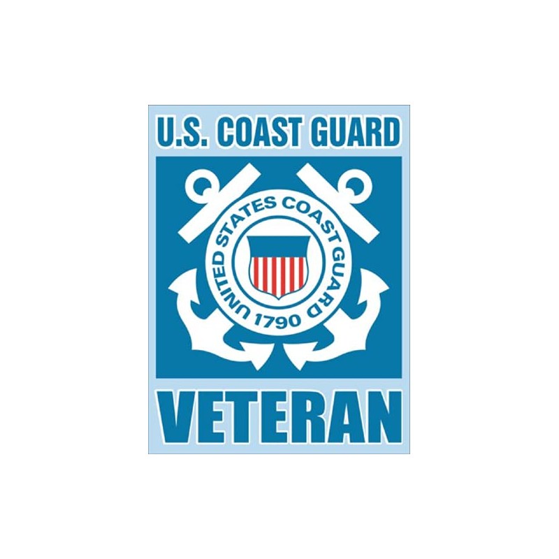 U.S. Coast Guard Veteran 4" x 3" Decal