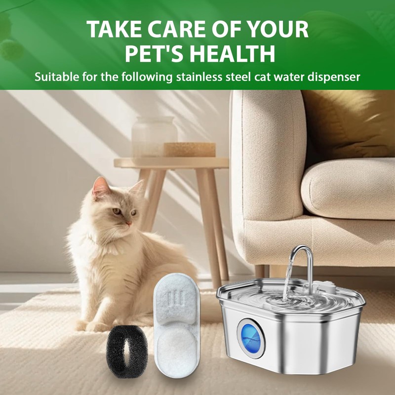 Cat Water Fountain Filters, APAUK 8 Pack Replacement Filters &