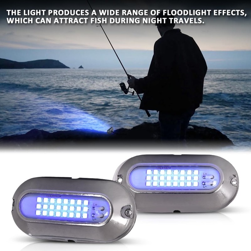 ALLGOOD 2 Pcs LED Pontoon Boat Docking Light Bright White