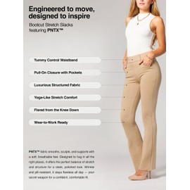 Conceited Tan Dress Pants Women Tummy Control - Wear to Work Pants Women - Womens Dress Pants - Slacks - Business Casual Office - Beige Nude - Medium