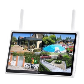 Kittyhok 10CH Wireless NVR System with Monitor, WiFi Security NVR System, 10'' IPS HD Monitor, Built-in Speaker, Local Recording, Support HDD, SD Card and Cloud