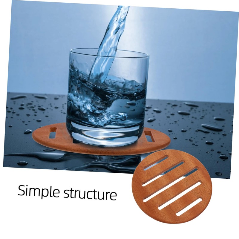 Ciieeo 1Pc Wooden Cup Mat Heat Insulation Pot Pad Nonslip