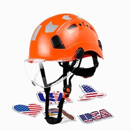 GardenPal Industrial Safety Helmet Hard Hat Adjustable Lightweight, Adjustable Ventilation System, ABS 6-Point Suspension Reflective Design Hard Hat with Stickers Head Protection ANSI Z89.1 Certified