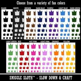 Silly Crown Temporary Tattoo Water Resistant Fake Body Art Set Collection - Purple (One Sheet)