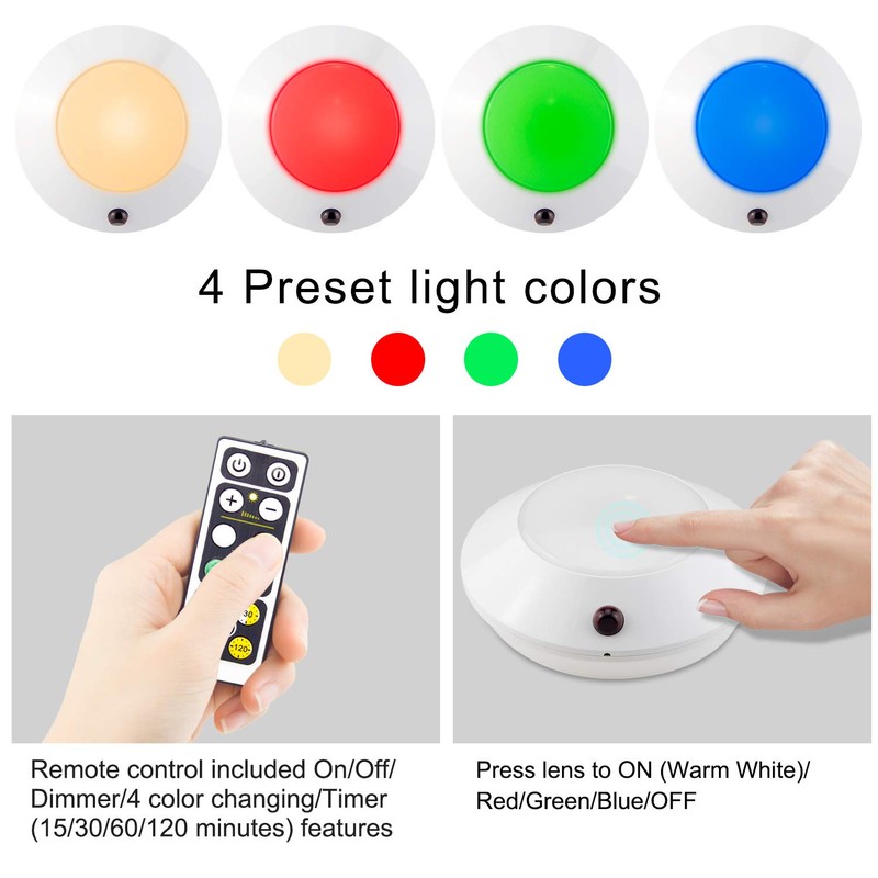 BIGMONAT Color Changing Ceiling Light, Wireless Big Puck Light Indoor