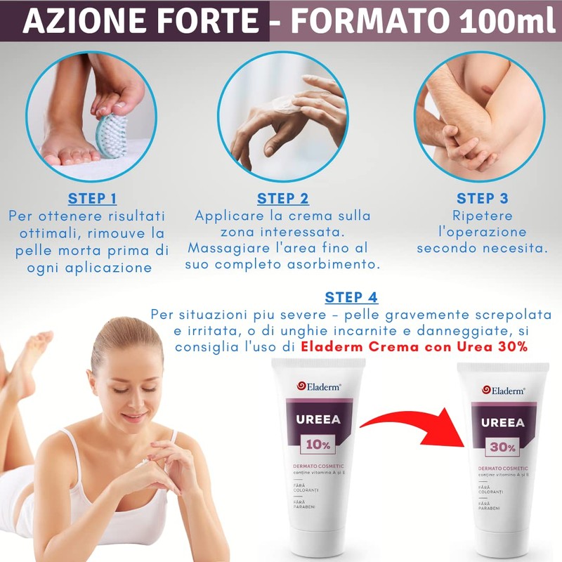 Eladerm Urea Cream 10% 100 ml Urea Cream, Keratosis, Psoriasis,