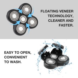 5 Head Replacement Blade Universal 5 Blades Razor Replacement Heads Compatible with Pitbull, Palm, Butterfly Razor Replacement Heads for Most Mainstream Brands