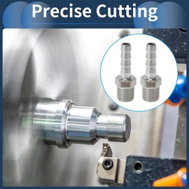 INFINAUTO Stainless Steel Barb Fittings, 5/16" Barb 1/4 BSPT Male Hose Barb Tubing Connector for Air Water Oil Gas Fuel, 2 Pcs