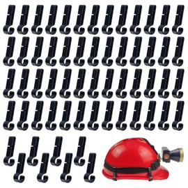 Koceci 60 PCS Hard Hat Light Clips, Black Headlamp Hook for Headlamp Light Hook Accessory,Helmet Light Clamp, Anti-Slip Stable Hard Hat Light Mount (Black)