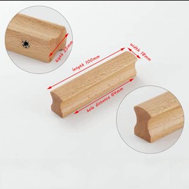 cupboard door knobs, 2X Wooden Round Cabinet Handle, CabinetKitchen Pulls Handles for Dresser Drawer Wardrobe,Wooden Bow Shaped HandleDoor Cupboard (Length 230Mm)/Single Hole ( Size : Length 100Mm )