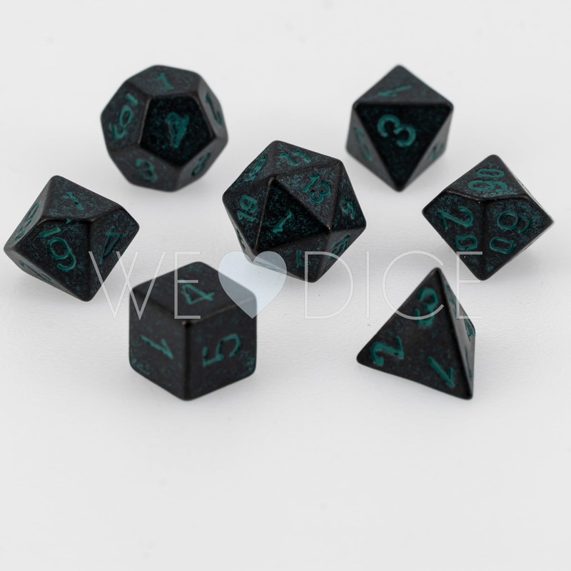 Mini Metallwürfel - Arkane Patina - 7 Teile Set -