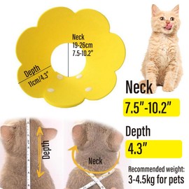 AIMALL Soft Adjustable Pet Cone Collar for Cats and Small Dogs, Protective Healing Elizabethan Collar, Anti-Licking Biting Itching, Neck 7.5-10.2 Inches