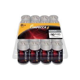 Impecca D Alkaline Batteries 48-Pack,1.5V Platinum Series, High Performance, Long Lasting 10-Year Shelf Life, Leak Resistant, & All Purpose for Electronics/Households devices/Toys/and more