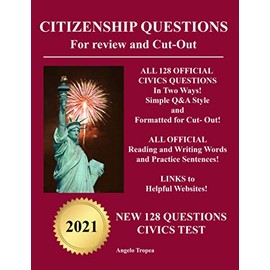Citizenship Questions For Review And Cut-Out: New 128 Questions Citizenship Test