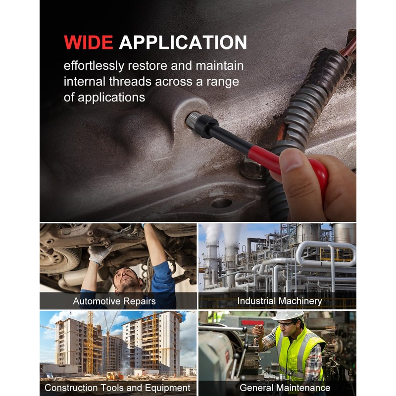 Kolvoii UNC7/16-14 Thread Repair Kit, SAE Helicoil Thread Repair Kit