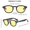 LJCZKA Classic Small Transparent Round Sunglasses Men Women Vintage Square
