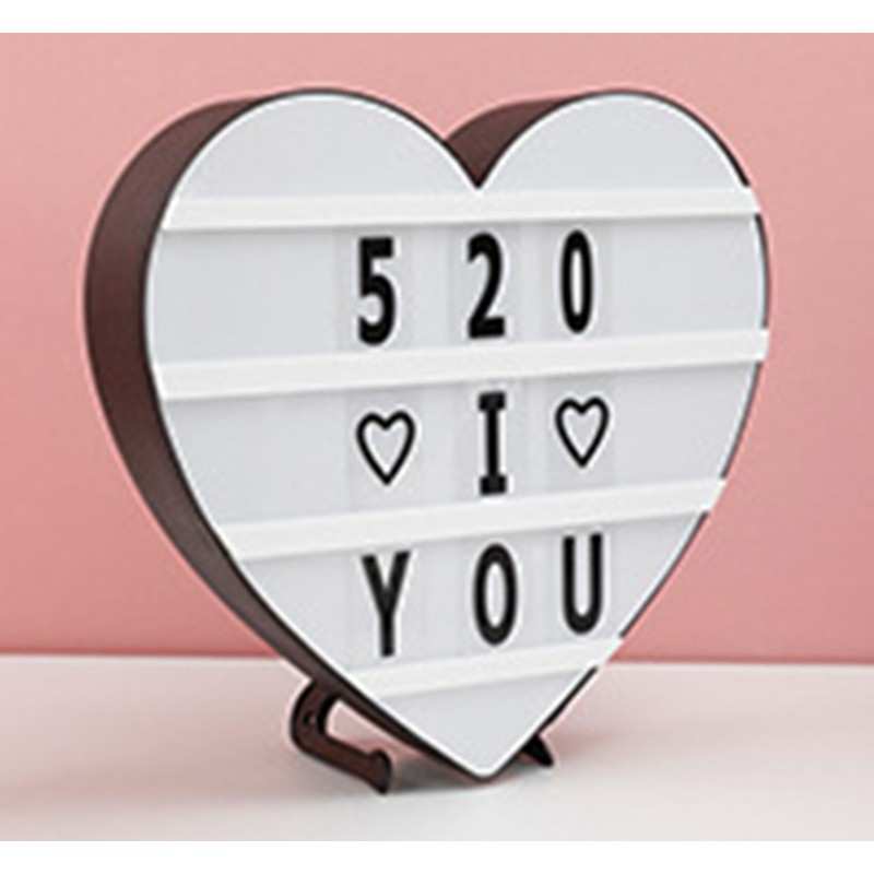 Cinema Light Box Black Heart Shaped LED Light Up Light